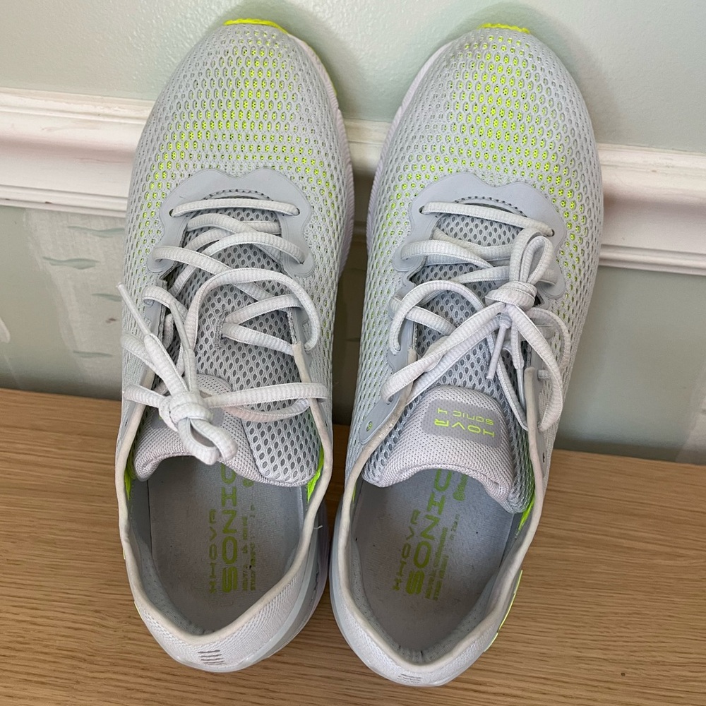 Under Armour HOVR Sonic 4 Halo Grey/ Lime Green Running Shoes Sneakers